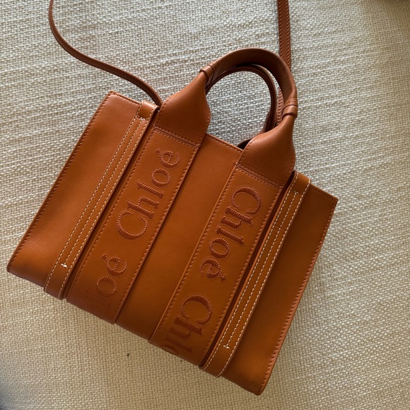 Chloe Woody Tote in Caramel Leather - Picture 2 of 11